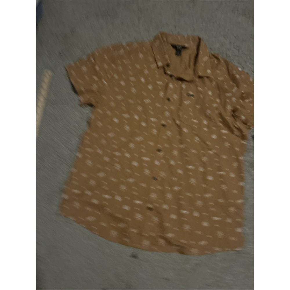 RVCA Anytime Short Sleeve Button Up Shirt Men's XL Black Abstract Print NWT